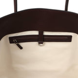 The Row Marlo 17 Tote Bag Chestnut Saddle Leather Silver Hardware