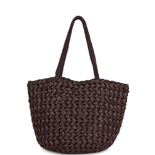 The Row Estelle Tote Bag Espresso Raffia
