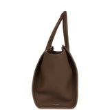 The Row Marlo 12 Tote Bag Dark Olive Calfskin Silver Hardware