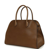 The Row Soft Margaux 12 Bag Muschio Saddle Leather Silver Hardware