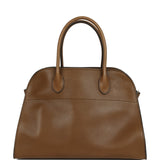 The Row Soft Margaux 12 Bag Muschio Saddle Leather Silver Hardware