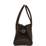 The Row Margaux Shoulder 12 Deep Brown Calfskin Silver Hardware