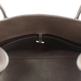 The Row Margaux Shoulder 12 Deep Brown Calfskin Silver Hardware