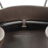 The Row Margaux Shoulder 12 Deep Brown Calfskin Silver Hardware