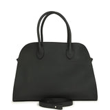 The Row Soft Margaux 12 Bag Black Calfskin Silver Hardware