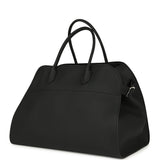 The Row Soft Margaux 15 Bag Black Calfskin Silver Hardware