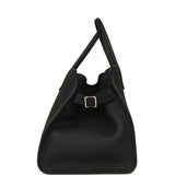 The Row Soft Margaux 15 Bag Black Calfskin Silver Hardware