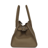 The Row Soft Margaux 10 Bag Smoked Taupe Calfskin Silver Hardware