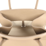The Row Soft Margaux 10 Bag Smoked Taupe Calfskin Silver Hardware