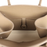 The Row Soft Margaux 10 Bag Smoked Taupe Calfskin Silver Hardware