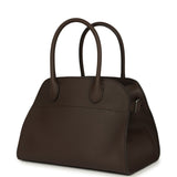 The Row Soft Margaux 10 Deep Brown Calfskin Silver Hardware