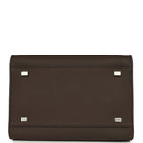 The Row Soft Margaux 10 Deep Brown Calfskin Silver Hardware