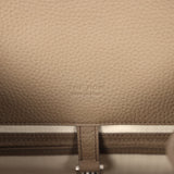 The Row Soft Margaux 15 Bag Smoked Taupe Calfskin Silver Hardware