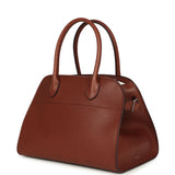 The Row Soft Margaux 10 Bag New Burgundy Saddle Leather Silver Hardware