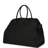 The Row Soft Margaux 17 Bag Black Calfskin Silver Hardware