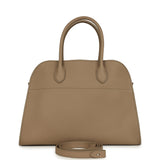 The Row Soft Margaux 12 Bag Dark Taupe Calfskin Silver Hardware