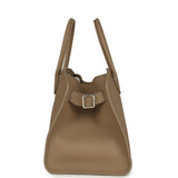 The Row Soft Margaux 12 Bag Dark Taupe Calfskin Silver Hardware