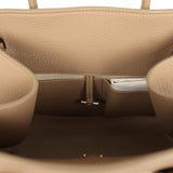 The Row Soft Margaux 12 Bag Dark Taupe Calfskin Silver Hardware