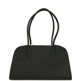 The Row Soft Margaux Shoulder 12 Bag Black Calfskin Silver Hardware