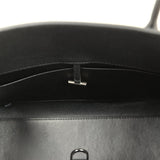 The Row Soft Margaux Shoulder 12 Bag Black Calfskin Silver Hardware