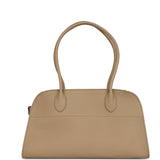 The Row Margaux Shoulder 12 Bag Dark Taupe Calfskin Silver Hardware
