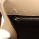 The Row Margaux Shoulder 12 Bag Dark Taupe Calfskin Silver Hardware