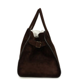 The Row Soft Margaux 15 Bag Mocha Suede Gold Hardware