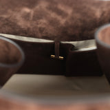 The Row Soft Margaux 15 Bag Mocha Suede Gold Hardware