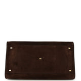 The Row Soft Margaux 17 Bag Mocha Suede Gold Hardware