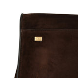 The Row Soft Margaux 17 Bag Mocha Suede Gold Hardware