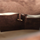 The Row Soft Margaux 17 Bag Mocha Suede Gold Hardware