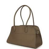 The Row Margaux Shoulder 12 Bag Smoked Taupe Calfskin Silver Hardware