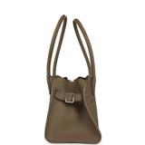 The Row Margaux Shoulder 12 Bag Smoked Taupe Calfskin Silver Hardware