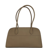 The Row Margaux Shoulder 12 Bag Smoked Taupe Calfskin Silver Hardware