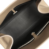 The Row Margaux Shoulder 12 Bag Smoked Taupe Calfskin Silver Hardware