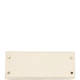 Pre-owned Hermes Kelly Sellier 28 Craie Epsom Gold Hardware