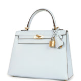 Hermes Kelly Sellier 25 Bleu Brume Epsom Gold Hardware
