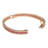 Van Cleef & Arpels X-Small Perlee Ruby Bracelet Diamonds & 18K Rose Gold Hardware
