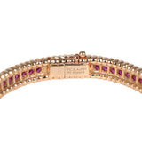 Van Cleef & Arpels X-Small Perlee Ruby Bracelet Diamonds & 18K Rose Gold Hardware