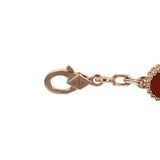 Van Cleef & Arpels Vintage Alhambra 5 Motif Bracelet Carnelian Guilloche 18K Rose Gold Hardware