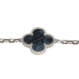 Van Cleef & Arpels Vintage Alhambra 5 Motif Bracelet Pietersite 18K White Gold