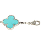 Pre-owned Van Cleef & Arpels Vintage Alhambra 5 Motif Bracelet Turquoise 18K White Gold Hardware