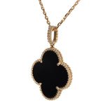 Van Cleef & Arpels Magic Alhambra Long Necklace 1 Motif Onyx 18K Yellow Gold Hardware