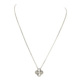 Pre-owned Van Cleef & Arpels 2020 Holiday Vintage Alhambra Pendant Necklace 18K White Gold Guilloche & Diamonds