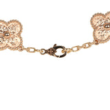 Van Cleef & Arpels Vintage Alhambra 10 Motif Necklace 18K Hammered Rose Gold Hardware