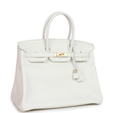 Hermes Birkin 35 White Clemence Gold Hardware