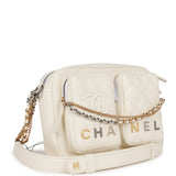 Chanel Small Camera Bag White Calfskin Mixed Metal Hardware