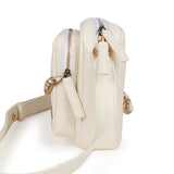 Chanel Small Camera Bag White Calfskin Mixed Metal Hardware