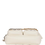 Chanel Small Camera Bag White Calfskin Mixed Metal Hardware