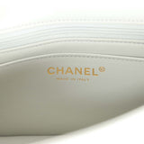Chanel Mini Rectangular Flap Bag Light Grey Lambskin Light Gold Hardware